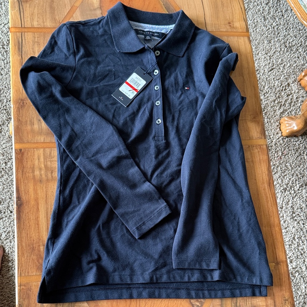 Tommy Hilfiger Dark Blue Long Sleeve Polo